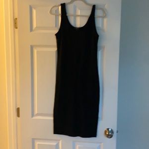 Simple black midi dress